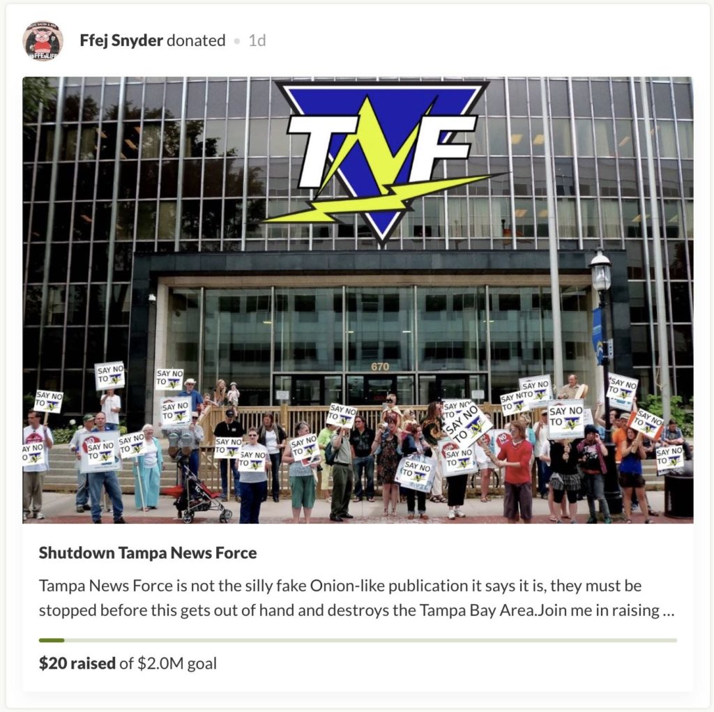 Donations pour in to Shutdown Tampa News Force