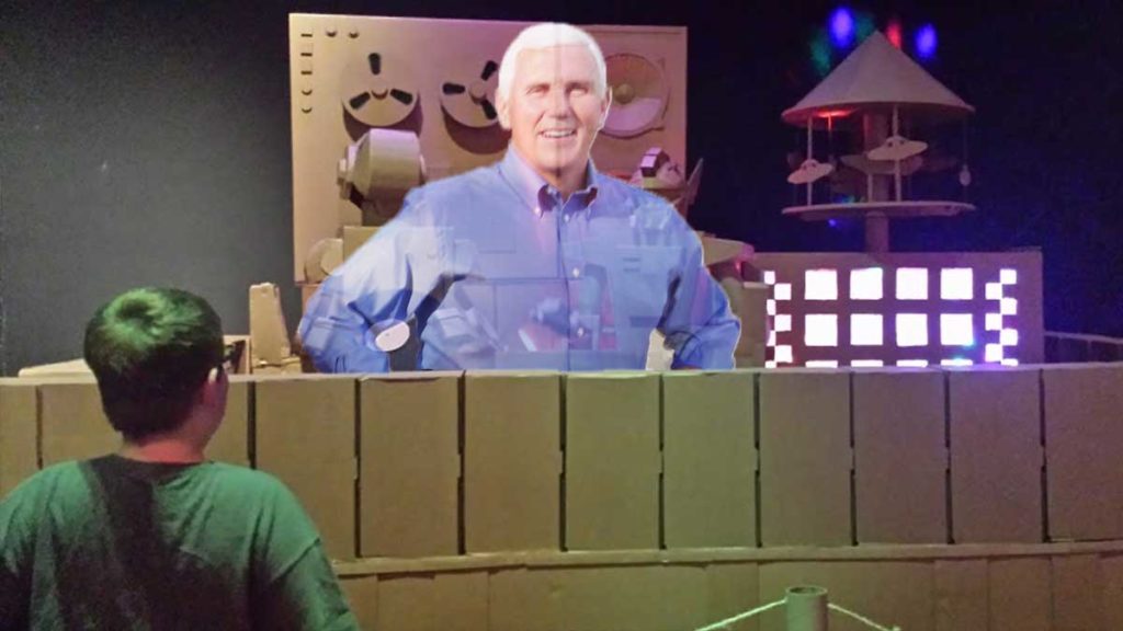 Little Boy falls in love with hologram of Mike Pence