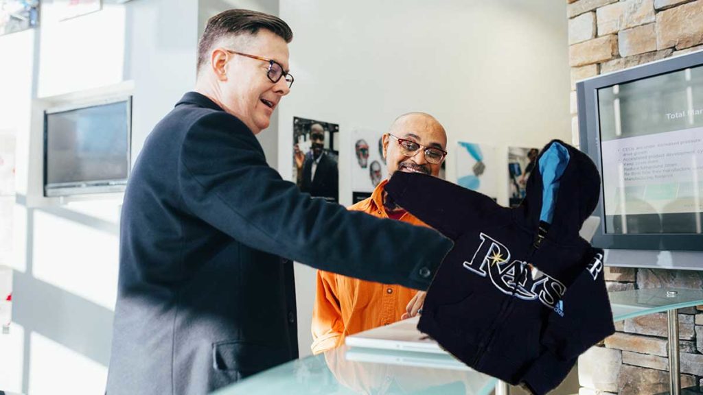 Tampa Business Owner Finds Old Rays Sweatshirt