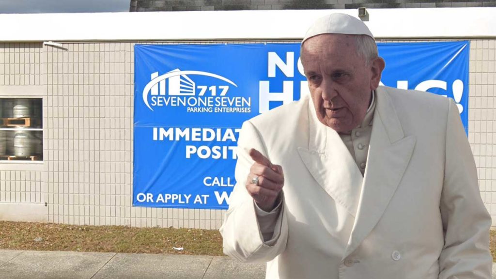 Pope mad at 717 Parking