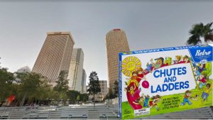 Downtown Tampa is readying the Rivergate Tower for a Human Sized game of Chutes and Ladders