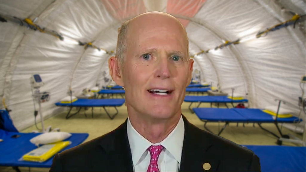 Rick Scott Quarantined because authorities fear he has the Coronavirus and is knowingly spreading it around the Nation's Capital