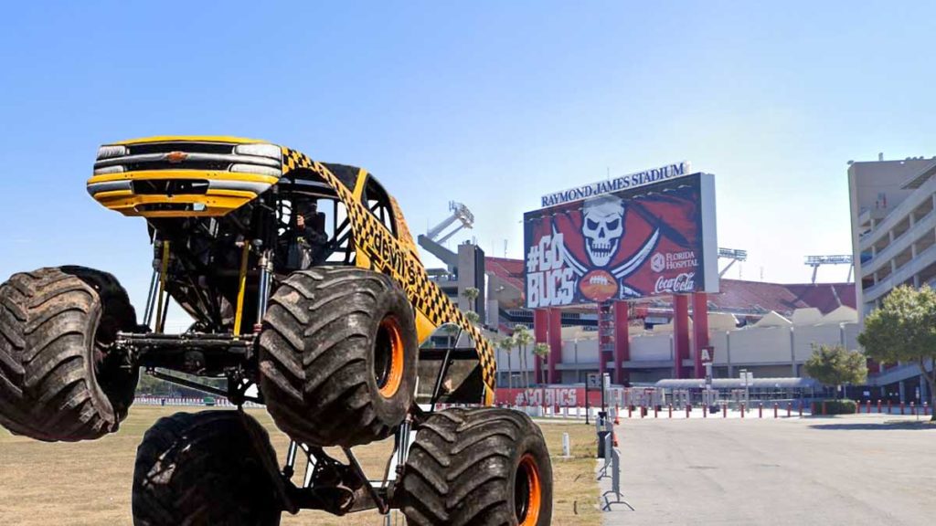 Monster Truck Escapes from Raymond James Stadium
