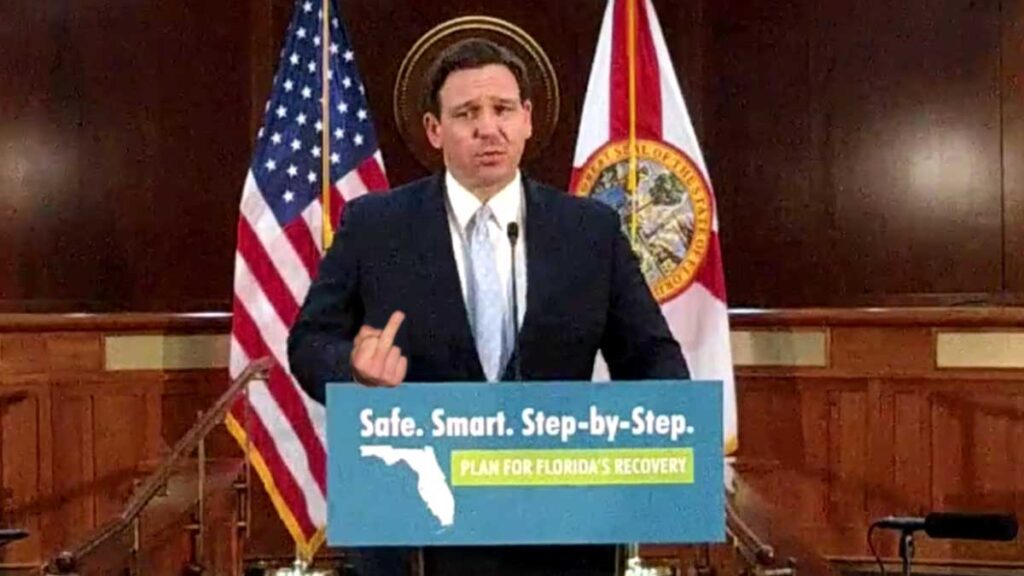 Ron DeSantis Flips Off Everyone During Press Conference