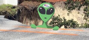 Sinkhole aliens show up for early voting