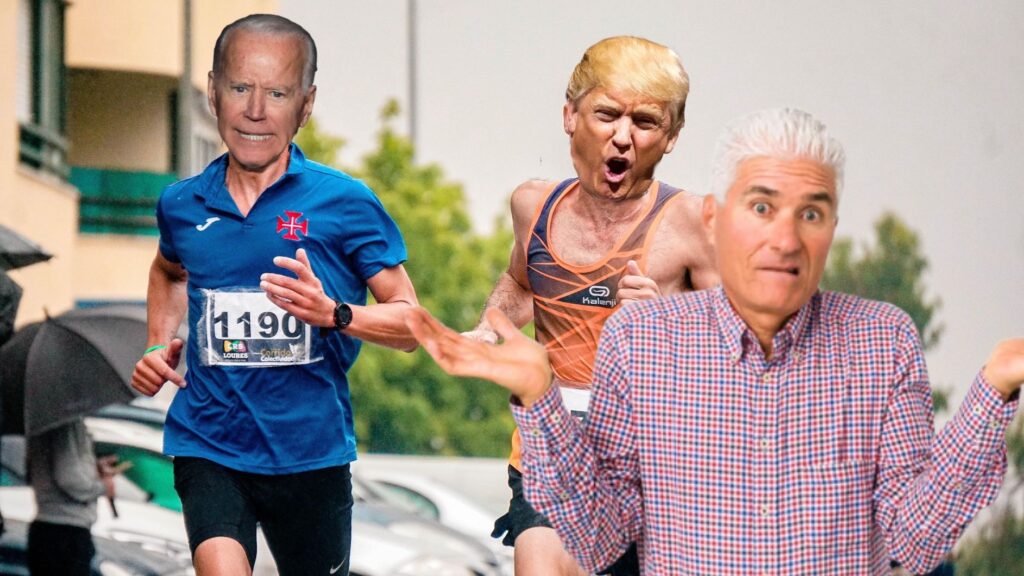 Biden and Trump race