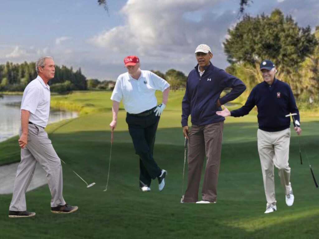 Presidents playing golf