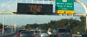 Highway sign mocks motorists