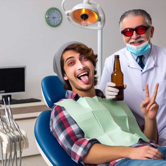 All dental work is easier to get done with a few beers in
